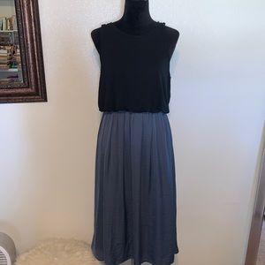 LOFT tank top midi dress! Blue on bottom and black on top.